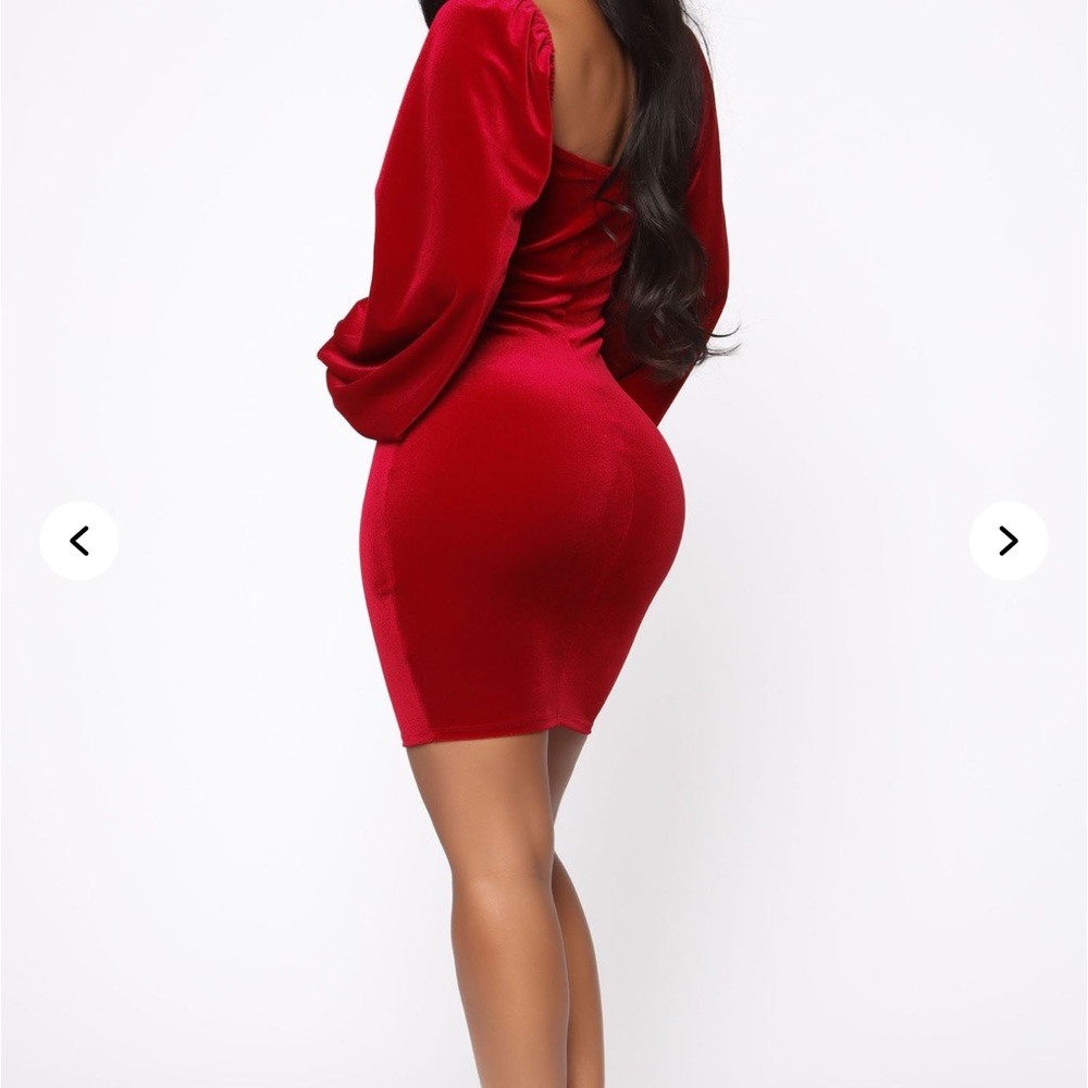 Velvet mini dress - Red - size M - Picture 2 of 5